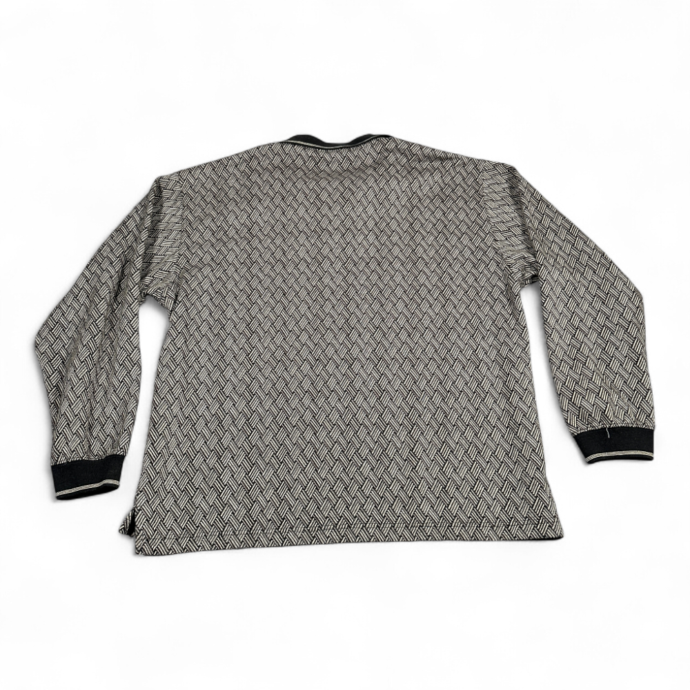 Vintage Knightsbridge Polo Shirt Adult LARGE Black Brown Herringbone Preppy 90s-3 Vintage Knightsbridge Polo Shirt Adult LARGE Black Brown Herringbone Preppy 90s