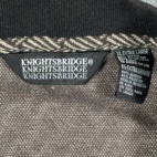 Vintage Knightsbridge Polo Shirt Adult LARGE Black Brown Herringbone Preppy 90s