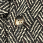 Vintage Knightsbridge Polo Shirt Adult LARGE Black Brown Herringbone Preppy 90s