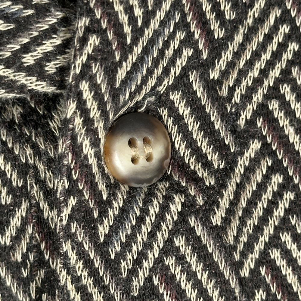 Vintage Knightsbridge Polo Shirt Adult LARGE Black Brown Herringbone Preppy 90s-5 Vintage Knightsbridge Polo Shirt Adult LARGE Black Brown Herringbone Preppy 90s