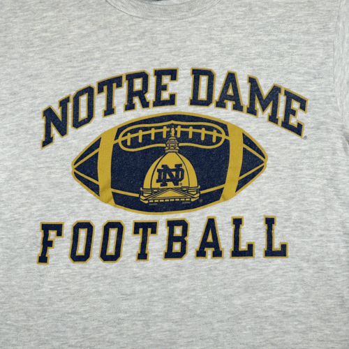 Vintage Notre Dame Shirt Adult MEDIUM Gray Football University NCAA Champion Y2K