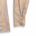 Vintage County Seat Western Shirt Adult SMALL Brown Pink Striped Cowboy 70s