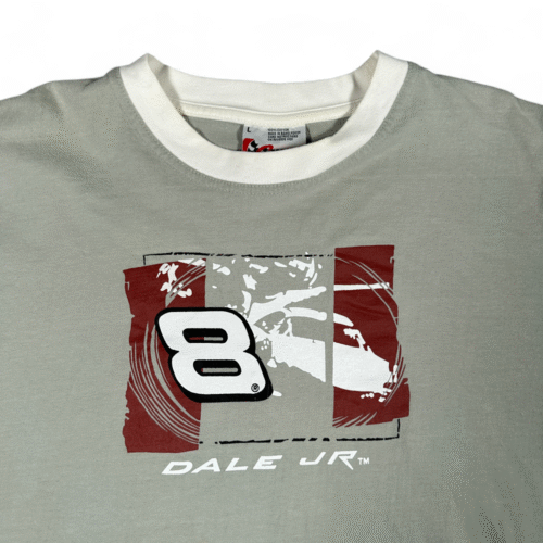 Vintage Dale Earnhardt Jr Shirt Adult LARGE Gray Budweiser NASCAR Auto Race Y2K