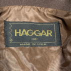 Vintage Haggar Jacket Adult SMALL Brown 38 Leisure Suit Disco Polyester USA 70s