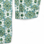 Vintage Marlowe Shirt Adult LARGE White Green Paisley Pajama Top Lounge USA 70s