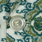 Vintage Marlowe Shirt Adult LARGE White Green Paisley Pajama Top Lounge USA 70s