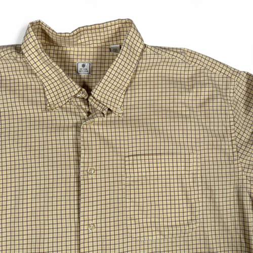 Peter Millar Shirt Adult 2XL XXL Yellow Plaid Button Down Preppy Luxury Cotton