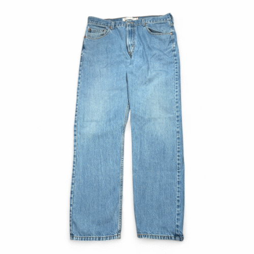 Levis 505 Jeans Mens 36x32 Blue Regular Fit Straight Leg Light Wash Denim Y2K