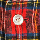 Vintage Hathaway Shirt Adult LARGE Red Royal Stewart Plaid Loop Collar Wool 60s