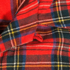 Vintage Hathaway Shirt Adult LARGE Red Royal Stewart Plaid Loop Collar Wool 60s