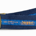Vintage Levis Belt Mens 30 Blue Canvas Slide 1980 Olympic Games USA 80s