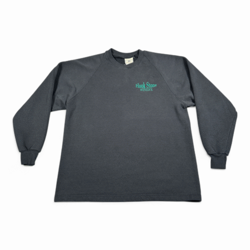 Vintage Hook Stone Winery Sweatshirt Adult MEDIUM Black Fish Raglan 90s