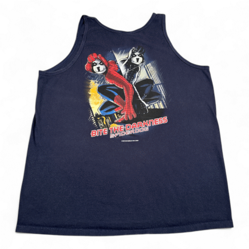 Big Dogs Shirt Adult EXTRA LARGE Blue Tank Top Spiderdog Spiderman Parody Y2K