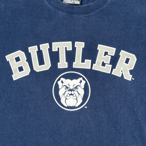 Vintage Butler University Shirt Adult SMALL Blue Bulldog Steve Barrys Sports Y2K