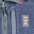Vintage Abercrombie Fitch Jacket Adult SMALL Blue Fleece Deep Pile Mesh Line 90s