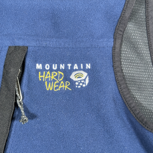 Mountain Hardwear Vest Adult MEDIUM Blue Black Fleece Embroidered ZIp Up Outdoor