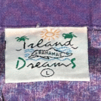 Vintage Hawaiian Shirt Adult SMALL Purple Palm Trees Island Dreams Bahamas 90s