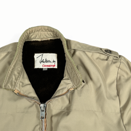 Vintage Casualcraft Jacket Adult EXTRA LARGE Brown Bomber John Weitz Canvas 60s