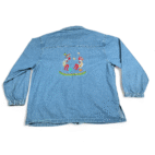 Vintage Kokopelli Jacket Womens LARGE Blue Denim Bakery Embroidered Western 90s
