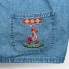 Vintage Kokopelli Jacket Womens LARGE Blue Denim Bakery Embroidered Western 90s