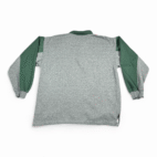 Vintage Bugle Boy Sweater Adult LARGE Gray Colorblock Sweatshirt Polo Crest 90s