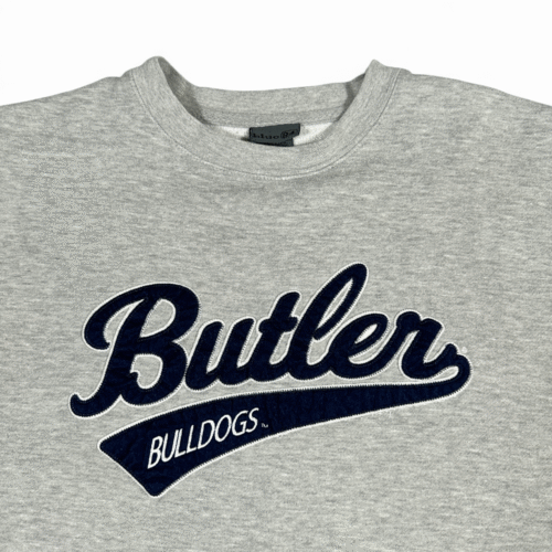 Butler University Sweater Adult MEDIUM Gray Bulldogs Blue 84 Sweatshirt Stitched