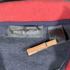 Vintage Mark Elliot Polo Shirt Adult SMALL Blue Colorblock Military Patch 90s
