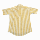 Vintage Montgomery Ward Shirt Adult MEDIUM Yellow Blue Striped Knit Disco 70s