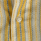 Vintage Montgomery Ward Shirt Adult MEDIUM Yellow Blue Striped Knit Disco 70s