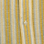 Vintage Montgomery Ward Shirt Adult MEDIUM Yellow Blue Striped Knit Disco 70s