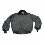 Vintage King Louie Jacket Adult LARGE Black Bomber Sherpa Fur Collar USA 80s