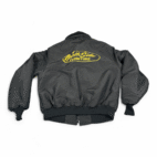 Vintage King Louie Jacket Adult LARGE Black Bomber Sherpa Fur Collar USA 80s
