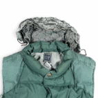 Vintage Gap Vest Adult LARGE Green Gray Down Puffer Quilted Hooded Outdoor 90s