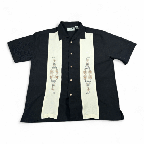 Havana Shirt Shirt Adult LARGE Black Colorblock Embroidered Camp Bowling Y2K