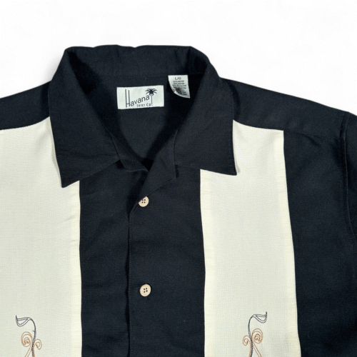 Havana Shirt Shirt Adult LARGE Black Colorblock Embroidered Camp Bowling Y2K