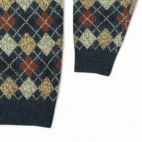 Vintage Towncraft Sweater Adult EXTRA LARGE Black Brown Argyle Knit Autumn 90s