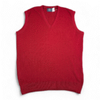 Vintage Jantzen Sweater Vest Adult LARGE Red Acrylic Knit V Neck Preppy USA 80s
