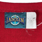 Vintage Jantzen Sweater Vest Adult LARGE Red Acrylic Knit V Neck Preppy USA 80s