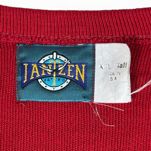 Vintage Jantzen Sweater Vest Adult LARGE Red Acrylic Knit V Neck Preppy USA 80s