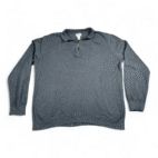 Vintage LL Bean Sweater Adult EXTRA LARGE Gray Cashmere Pullover Quarter Zip Y2K