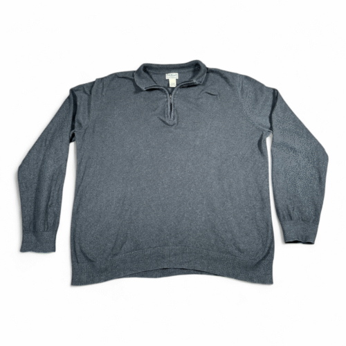 Vintage LL Bean Sweater Adult EXTRA LARGE Gray Cashmere Pullover Quarter Zip Y2K