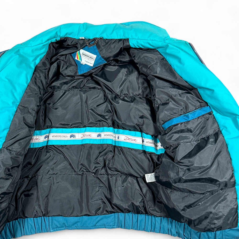 Vintage Members Only Jacket Adult LARGE Green Bomber Down Puffer Race Series 80s-9 Vintage Members Only Jacket Adult LARGE Green Bomber Down Puffer Race Series 80s