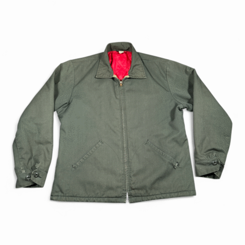 Vintage Wrangler Jacket Adult LARGE Green Quilted Workwear Mechanic Military 70s
