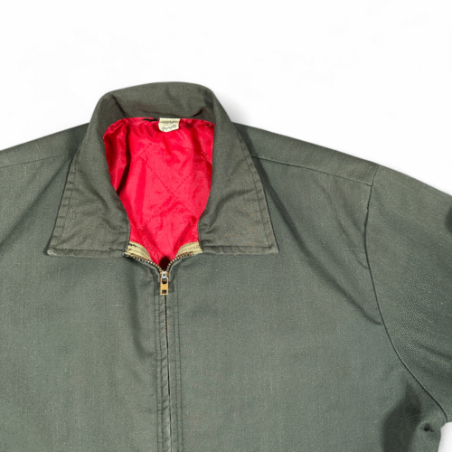 Vintage Wrangler Jacket Adult LARGE Green Quilted Workwear Mechanic Military 70s