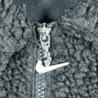 Nike Jacket Womens SMALL Black White Double Swoosh Fleece Sherpa Oversized Boxy