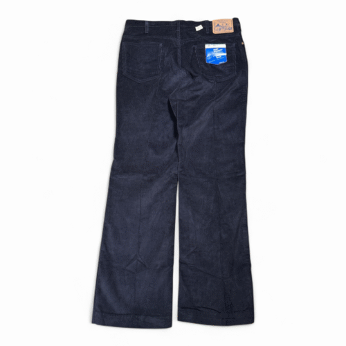 Vintage JC Penney Pants Mens 37x33 Blue Corduroy Plain Pockets Bootcut Tags 80s