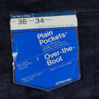 Vintage JC Penney Pants Mens 37x33 Blue Corduroy Plain Pockets Bootcut Tags 80s