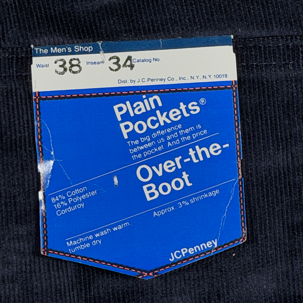 Vintage JC Penney Pants Mens 37x33 Blue Corduroy Plain Pockets Bootcut Tags 80s-9 Vintage JC Penney Pants Mens 37x33 Blue Corduroy Plain Pockets Bootcut Tags 80s
