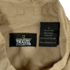 Vintage National Geographic Shirt Adult LARGE Brown Safari Travel Collection Y2K