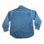 Vintage WearGuard Shirt Adult MEDIUM Blue Denim Plaid Flannel Lined Workwear 90s